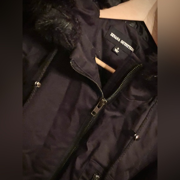 Black hooded insulated canvas jacket parka size S - Picture 7 of 12